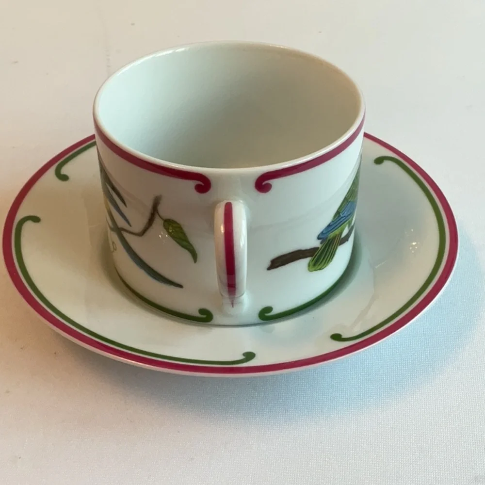 Lynn Chase Designs ~ “Parrots of Paradise” Tea Cup and Saucer